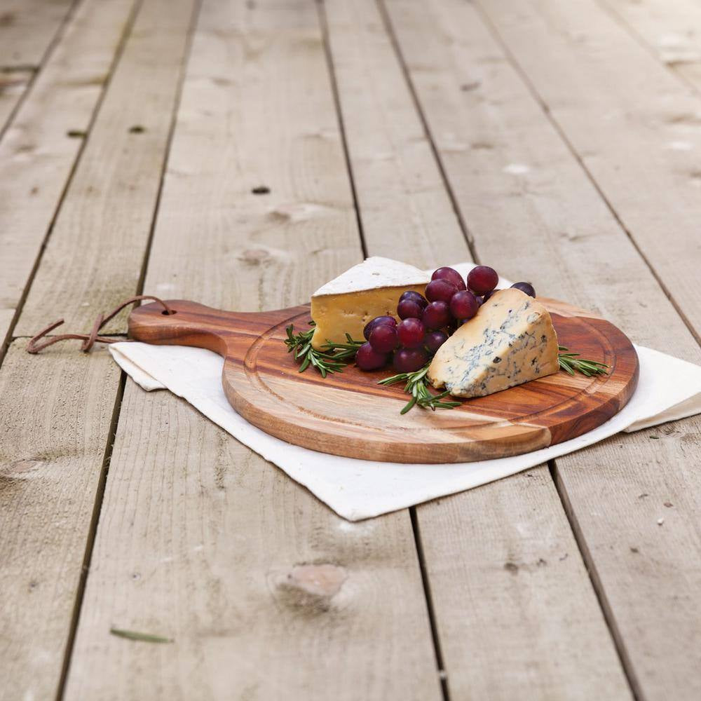 Country Home Acacia Wood Cheese Board Paddle Acacia Wood Charcuterie Board, 15.8 In. X 11.9 In. Gourmet Gift Set