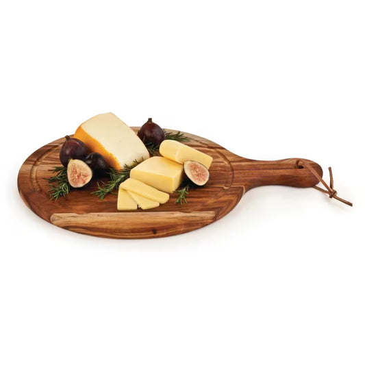 Country Home Acacia Wood Cheese Board Paddle Acacia Wood Charcuterie Board, 15.8 In. X 11.9 In. Gourmet Gift Set